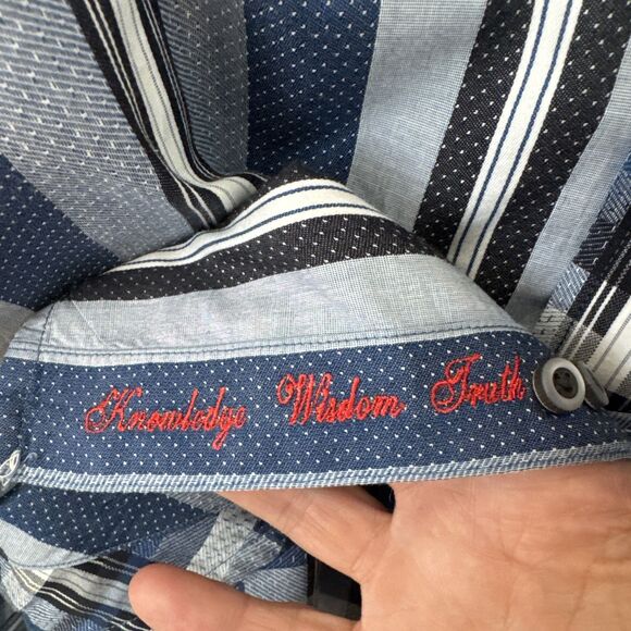 Robert Graham Men’s Button Down Shirt Blue And White Medium - Picture 4 of 6